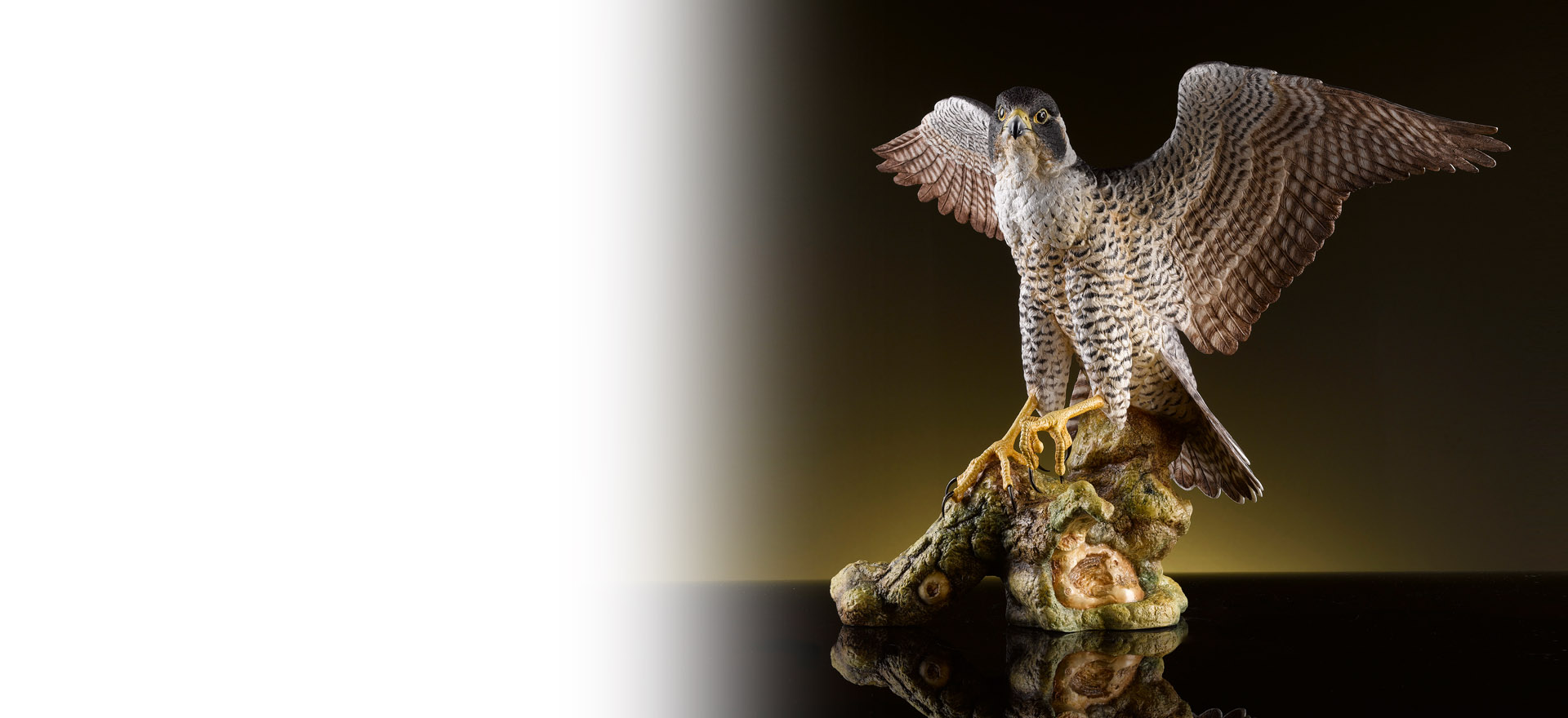 Fine Bone China Animal Sculpture Peregrine Falcon